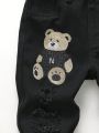 Young Boy Letter & Bear Patched Ripped Jeans