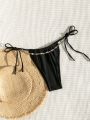 SHEIN Swim BAE Knot Detail Side Tie Bikini Bottom Swimsuit