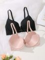 2pcs/Set Plus Size Lace Decorated Bra