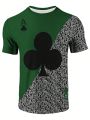 Men's Color Block Letter Printed Patchwork Short Sleeve T-shirt