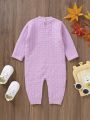 Baby Girl Button Detail Sweater Jumpsuit