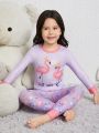 Little Girls' Flamingo Patterned Homewear Set