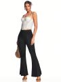 SHEIN BAE Women'S Solid Color Flared Pants