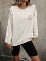 Cartoon Graphic Drop Shoulder Sweatshirt