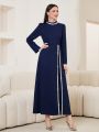 SHEIN Najma Women's Fashionable Long Sleeve Midi Dress, Versatile Style