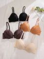 4pcs Women's Floral Lace Bra