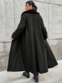 Women's Plus Size Patchwork & Wool Blend Coat
