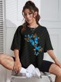 Butterfly Pattern Short Sleeve Women's T-shirt