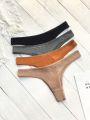 Women's Solid Color Thong Panties (4pcs/pack)