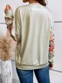 Floral Print Drop Shoulder Sweatshirt