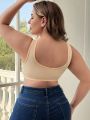 Plus Size Solid Color Wireless Bra