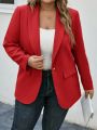 SHEIN LUNE Plus Shawl Collar Single Button Blazer