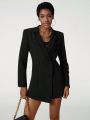 Mauricio Caetano SHEIN X Mauricio Caetano Women'S Long Blazer With Buttons And Opening At The Back.