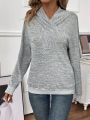 SHEIN LUNE Drop Shoulder Long Sleeve Sweatshirt