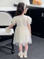 Toddler Girls' Mesh Dress With Flared Sleeves