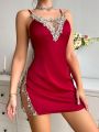 Side Split Lace Patchwork Cami Nightdress