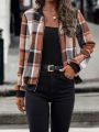 Plaid Zip Up Bomber Jacket