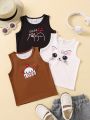 SHEIN Kids Nujoom Girls (Small) Cartoon Print Vest Top