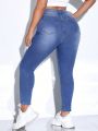 Plus Size Water Wash Skinny Jeans