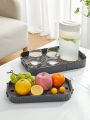 1pc Plastic Double Layer Cake Fruit Snack Storage Tray Cup And Tea Utensil Draining Plate