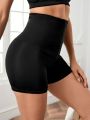 Yoga Basic Breathable Softness Hook And Eye Strap Shorts