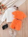 Infant Girls' Solid Color Textured Casual Outfit Set