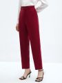 SHEIN BIZwear Ladies' Solid Color Slim Fit Cropped Pants