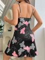 Women's Butterfly Pattern Cami Sleep Dress