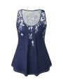 Plus Size Fashionable Printed Vest Top