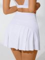 1pc Solid Color High Waist Sport Skort