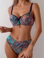 SHEIN Swim BohoFeel Women'S Paisley Print Swimsuit Set