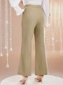 SHEIN Modely Women'S Pearl-Chain Decorated Flared Pants