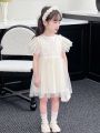 Toddler Girls' Mesh Dress With Flared Sleeves