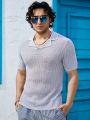 Men'S Knitted Short Sleeve Polo With Suit Collar