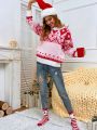SHEIN LUNE Women's Geometric Pattern Sweater