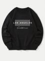 Men's Round Neck Long Sleeve Sweatshirt With Letter Print