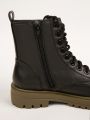 Chunky Sole Stitch Detailing Combat Boots