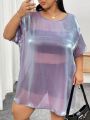 SHEIN CURVE+ Plus Size Loose Fit Reflective Dress