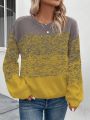 Women'S Tie-Dye Sweater With Round Neckline And Pullover Style