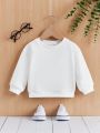 Boys Baby Solid Drop Shoulder Sweatshirt