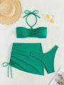 SHEIN Swim Vcay Solid Color Separated Swimsuit Set