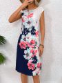 Floral Print Round Neck Dress