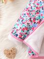 Baby Girl Allover Floral Print Fleece Lined Hooded Winter Coat