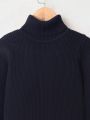 SHEIN Kids EVRYDAY Tween Girls Turtleneck Ribbed Knit Sweater