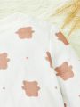 SHEIN Newborn Baby Boy Bear Print Sweatshirt