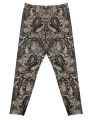 Plus Size Leggings With Cashew Flower Print