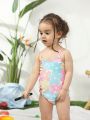 Baby Floral Print One Piece Swimsuit