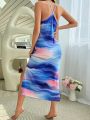 Tie-Dye Spaghetti Strap Home Wear Dress