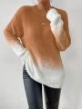 SHEIN Essnce Gradient Fluffy Knit Sweater