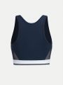 Teen Girl Contrast Tape Sports Bra